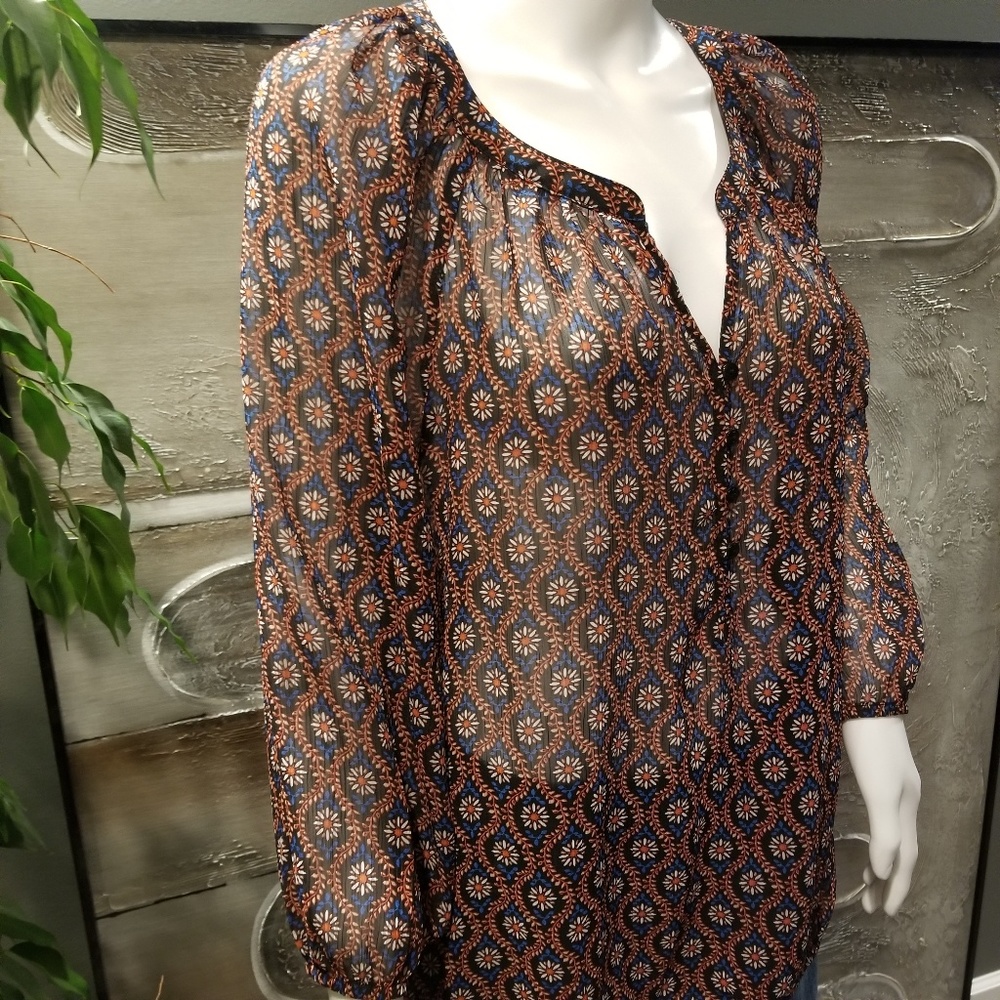 Liz Claiborne semi sheer boho top. Size Large - Picture 8 of 8